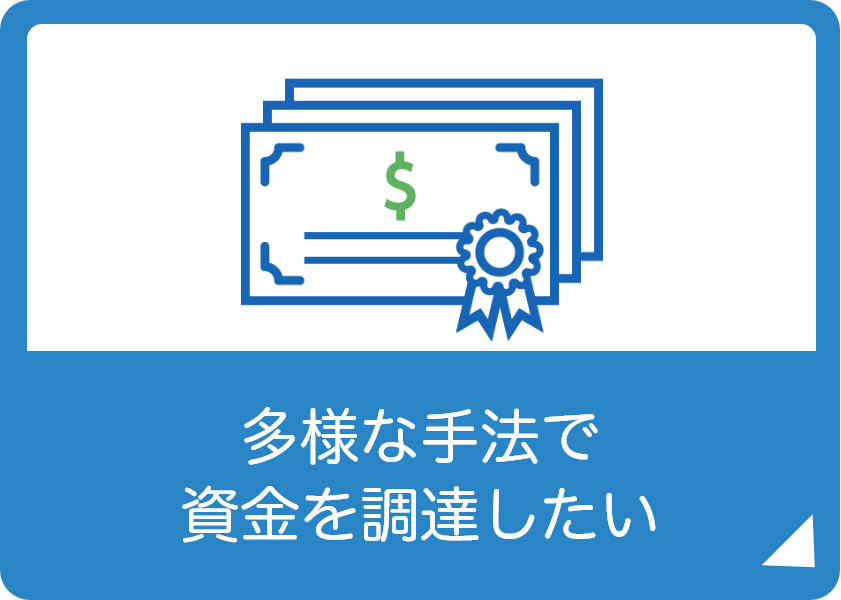 多様な手法で資金を調達したい